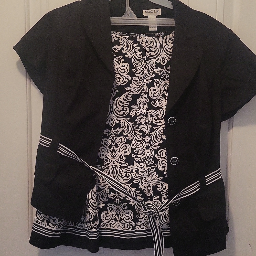 Womens XL Black Blazer And Skirt Set